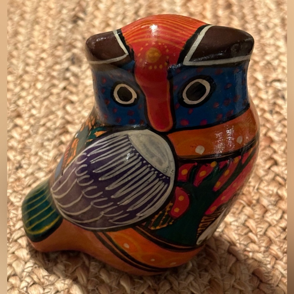 Hecho En Mexico Vintage Hand Painted Folk Art Bird. Rare Find!